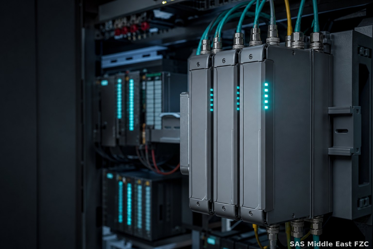 AI hardware interface concept — signals into industrial AI