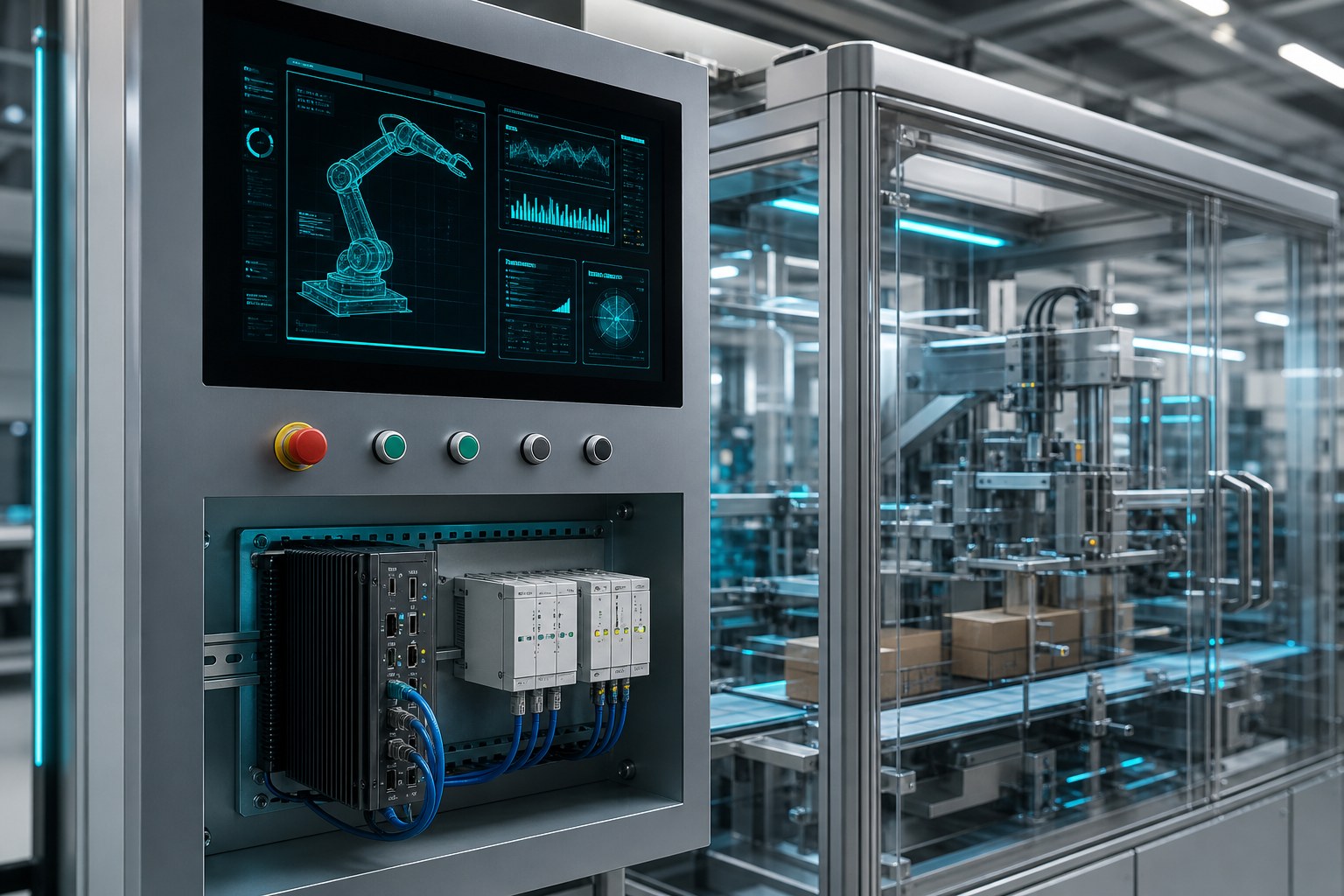 OEM machine with embedded edge AI and IntelliLink modules